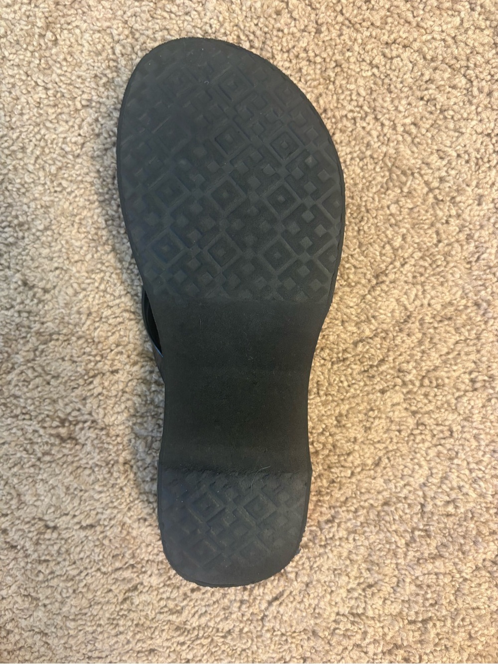 Tory Burch Black Flip Flops with Red, Blue & Green Floral Pattern - Picture 5 of 5